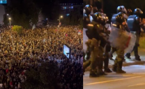 Masovni protesti u Novom Sadu: Bačeni topovski udari i suzavac, na protestu se ori "Vučiću, odlazi"