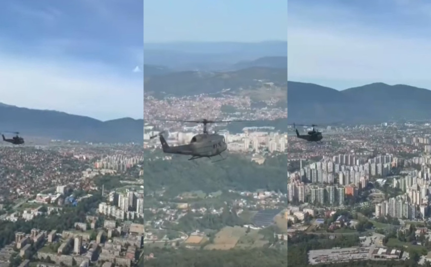 Rijetki prizori iz zraka: Helikopteri OS BiH u akciji iznad Sarajeva