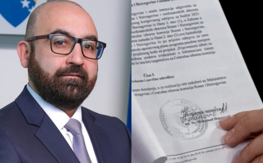 Hasanović pokazao dokaz: Amidžić morao "udariti" pečat, osigurana sredstva za izbore u RS-u