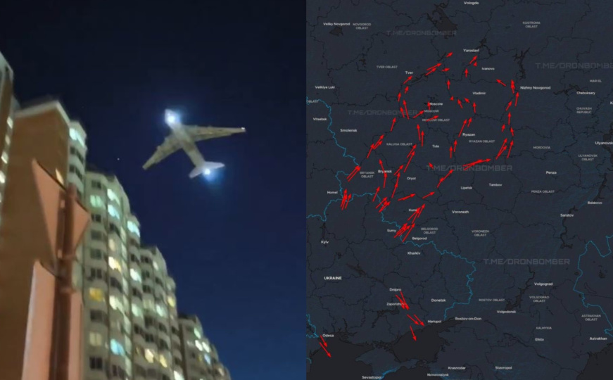 Nebo iznad Moskve potpuno "zatvoreno": U toku veliki napad dronovima, odjekuju eksplozije