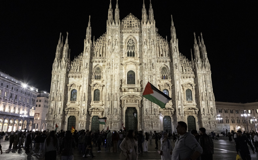 U Milanu održane propalestinske demonstracije: Građani "preimenovali" glavni gradski trg