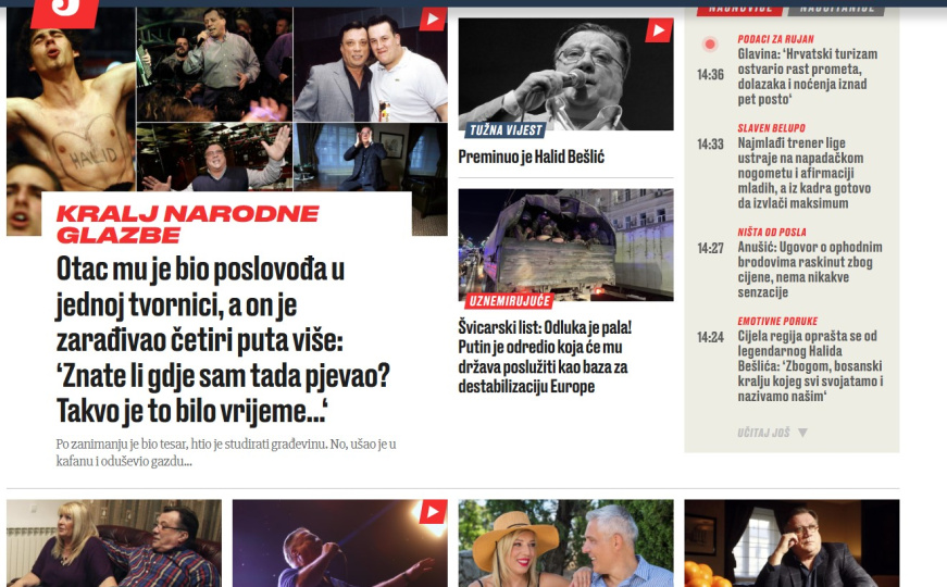 Čovjek koji je spajao generacije i brisao granice: Smrt Bešlića glavna vijest u regionalnim medijima