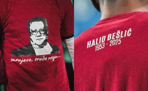 Oproštaj od legende: Igrači Sarajeva na teren istrčali u majicama s likom Halida Bešlića