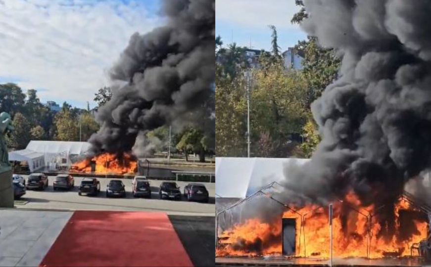 'Ćacilend' u plamenu: Gore šatori, čuli se pucnjevi