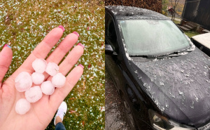 Objavljene fotografije: Nevrijeme protutnjalo kroz Bosansku Kostajnicu, padao led veličine oraha