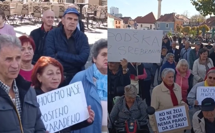 Penzioneri izašli na ulice Tuzle i poručili: "Od 600 maraka se ne može živjeti"