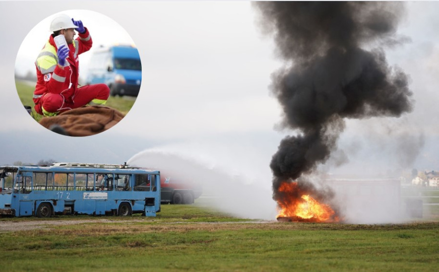 Simulacija avionske nesreće na Aerodromu Sarajevo: Vježba s 24 putnika i šest članova posade