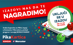 Konzum i Mercator dodatno nagrađuju svoje kupce kroz novi Pika Kartica izazov potrošnje