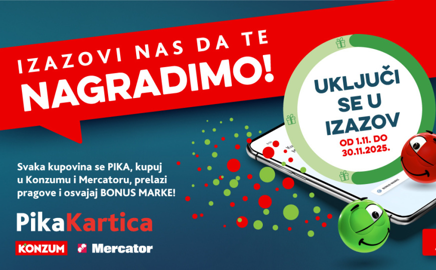 Konzum i Mercator dodatno nagrađuju svoje kupce kroz novi Pika Kartica izazov potrošnje