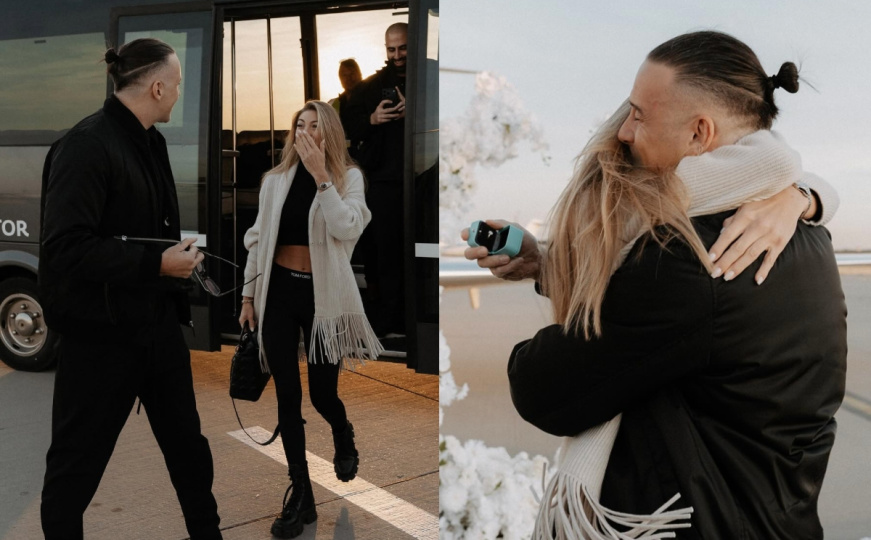 Raf Camora zaprosio djevojku: Luksuzno iznenađenje na aerodromu ju je ostavilo bez riječi