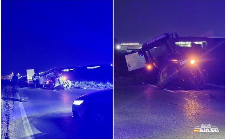 Nova teška saobraćajna nesreća u BiH: Traktor prepolovljen, jedna osoba hitno prebačena u bolnicu