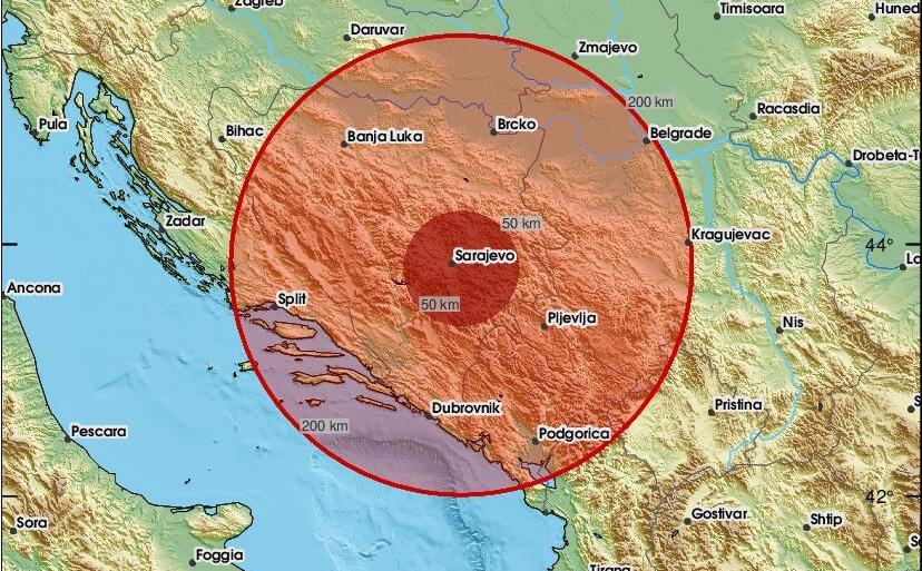 Zemljotres jačine 3,6 stepeni pogodio Bosnu i Hercegovinu
