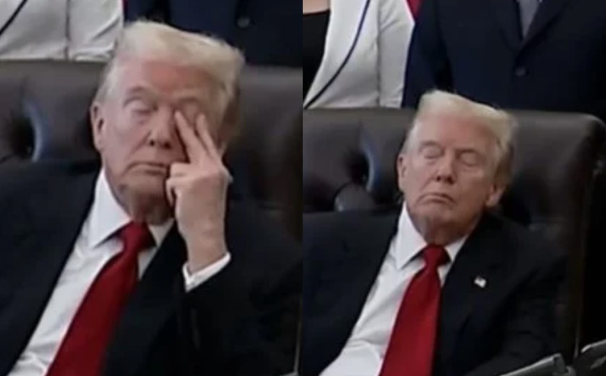 A Bidena je prozvao "Sleepy Joe": Fotografije Trumpa kako "spava" postale hit na društvim mrežama