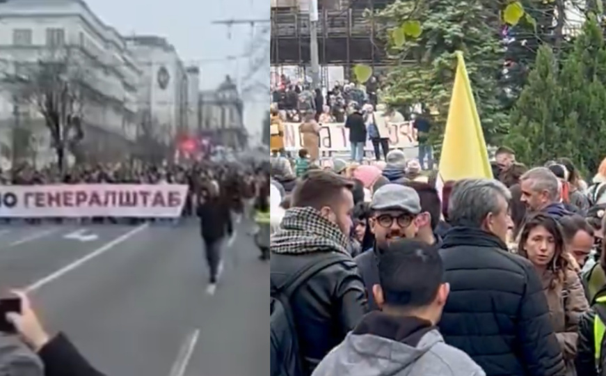 Masovni protest u Beogradu zbog najavljenog rušenja Generalštaba: "Mi smo živi zid"