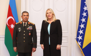 Željka Cvijanović ugostila ministra odbrane Azerbejdžana Zakira Hasanova u Predsjedništvu BiH