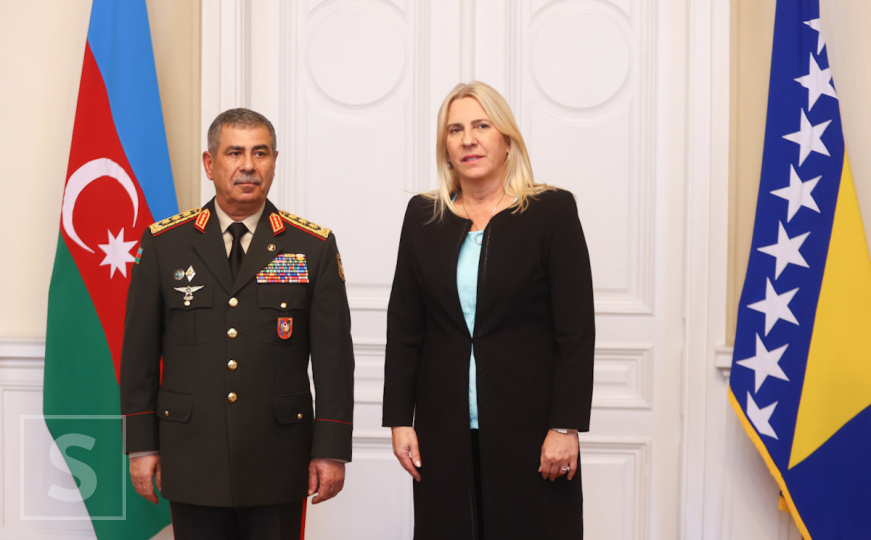Željka Cvijanović ugostila ministra odbrane Azerbejdžana Zakira Hasanova u Predsjedništvu BiH