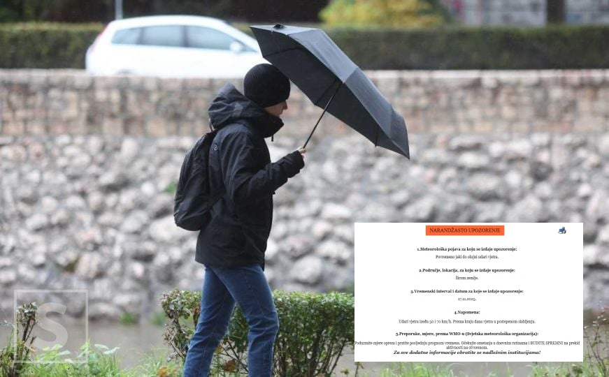 Meteorolozi za danas upalili narandžasti alarm u BiH: Pročitajte i njihovu prognozu do četvrtka