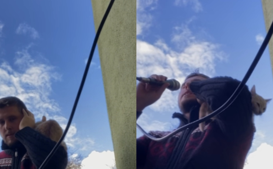 Snimak koji je rastopio mnoga srca: Znatiželjna maca se popela na imama tokom ezana