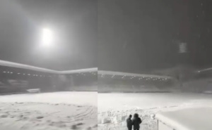 Objavljen snimak sa Grbavice: Stadion okovan snijegom, utakmicu nemoguće odigrati