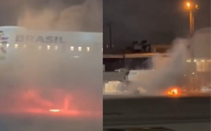 Dramatični snimci sa najvećeg aerodroma u Brazilu: Zapalio se avion sa 180 putnika