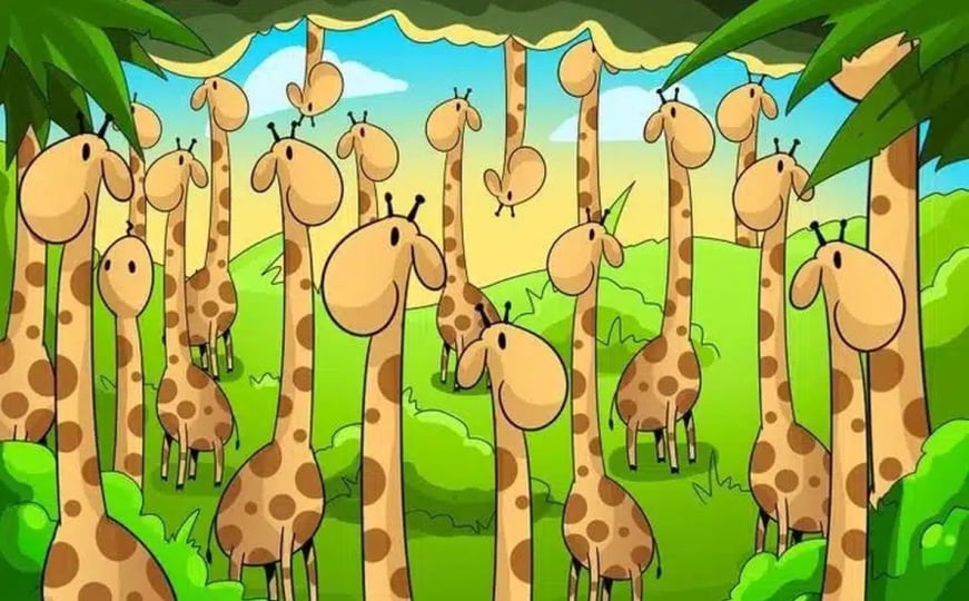Uvježbajte svoju moć opažanja, pronađite zmiju među žirafama za manje od 10 sekundi