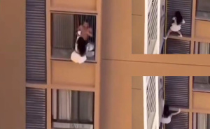 Viralni video: Ljubavnica zamalo pala s 10. sprata bježeći kroz prozor