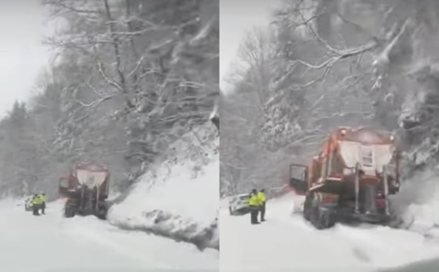 Zimske službe u problemima: Grtalica sletjela s puta kod Koprivnice