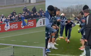 Prvi trening Edina Džeke u Schalkeu: Navijači sa zastavama BiH, saigrači ga "tukli"