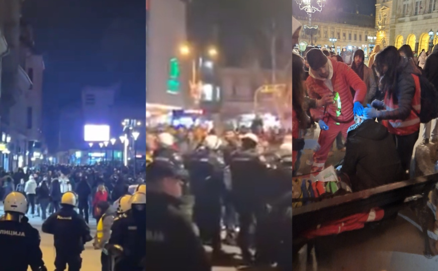 Incident tokom protesta u Novom Sadu: Maskirana grupa muškaraca napala studente, ima povrijeđenih