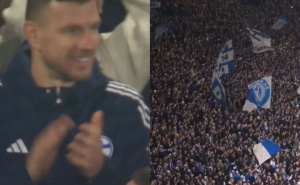 Sjajna atmosfera nakon pobjede: Džeko se pridružio navijačima Schalkea na tribinama