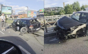 Nesreća na Otoci: Automobil totalno uništen, saobraćaj usporen