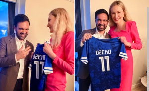 Uputila i poruku Zmajevima: Amra Šabić-El-Rayess gradonačelniku New Yorka uručila dres Edina Džeke