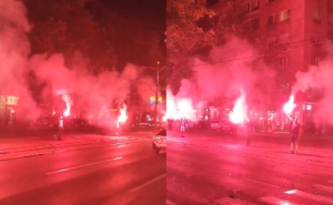 Vatreno slavlje i u Srbiji: Beograd bakljadom proslavio pobjedu Zmajeva