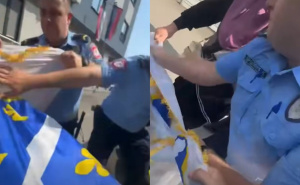 Incident u Doboju: Policajci potrgali zastavu s ljiljanima