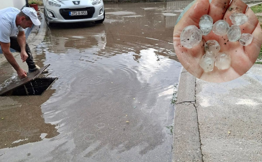 Nevrijeme se seli na jug BiH: Padao krupan led u Jablanici i Konjicu