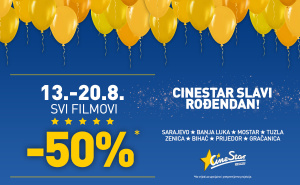 CineStar slavi rođendan punih osam dana: od 13 – 20.8. ulaznice u pola cijene!
