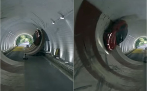 Nevjerovatan prizor: Kineski električni automobil napravio puni krug kroz tunel