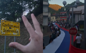 Sramne slike iz Srebrenice: Pozirao s tri prsta uz poruke podrške zločincu Mladiću