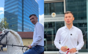 Političar iz RS-a ispred Vlade došao na konju: "Skupo gorivo"