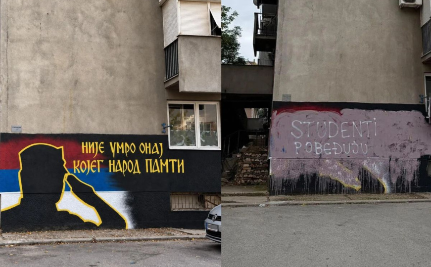 Uništen mural posvećen zločincu Ratku Mladiću u Srbiji: Preko njega ispisano "Studenti pobjeđuju"