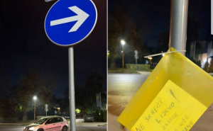 'Ne skreći lijevo, policija piše kazne': Zbog poruke ispod saobraćajnog znaka 'gore' društvene mreže