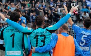  / Slavlje Željinih igrača nakon derbija na Grbavici, FOTO: Radiosarajevo.ba