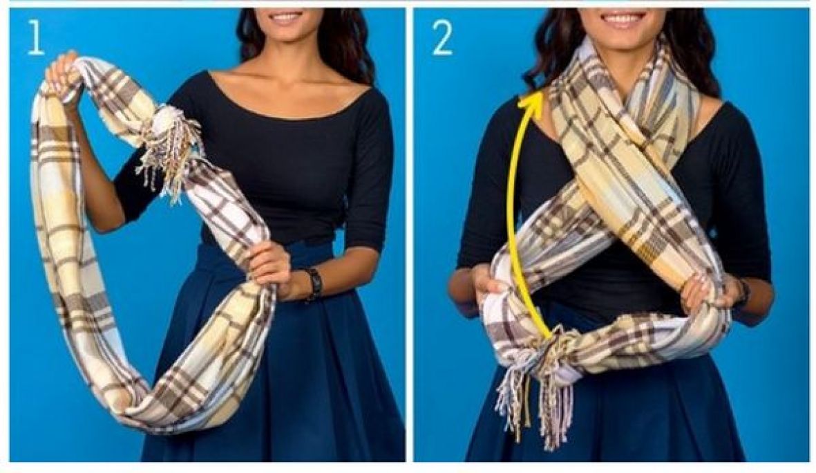 Как красиво завязать широкий шарф