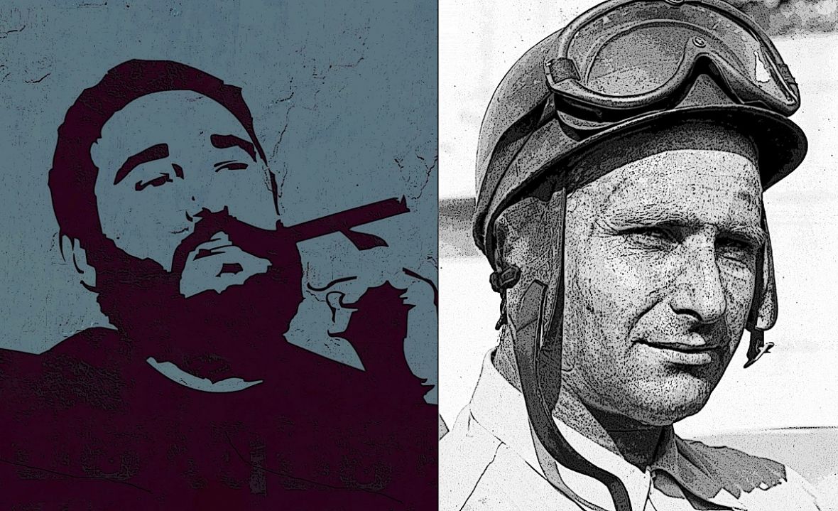 Fidel Castro (obs/ZDFinfo/ZDF/looksfilm, Gunnar Dedio) i Juan Manuel Fangio (Daimler)