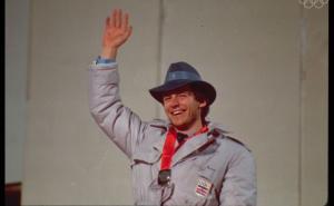 PrtScr / Jure Franko na dodjeli medalje na Skenderiji 14. februara 1984. godine
