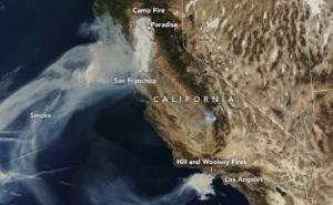 Foto: NASA / Na fotografijama iz svemira se vidi kako čudovišno izgleda požar u Kaliforniji