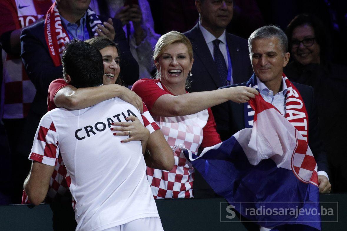 Foto: EPA-EFE/Veliko slavlje tenisera Hrvatske u Lilllu protiv Francuske 