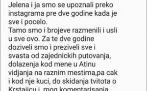 FOTO: Screenshot / Objava Vranješa na Instagramu