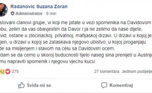 PrtScr / Facebook objava Suzane Radanović
