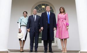 Foto: EPA-EFE / Predsjednik Donald Trump i prva dama Melania Trump ugostili su u Bijelu kuću kolumbijskog predsjednika Ivana Duquea Marqueza i prvu damu Maríju Julianu Ruiz Sandoval. 